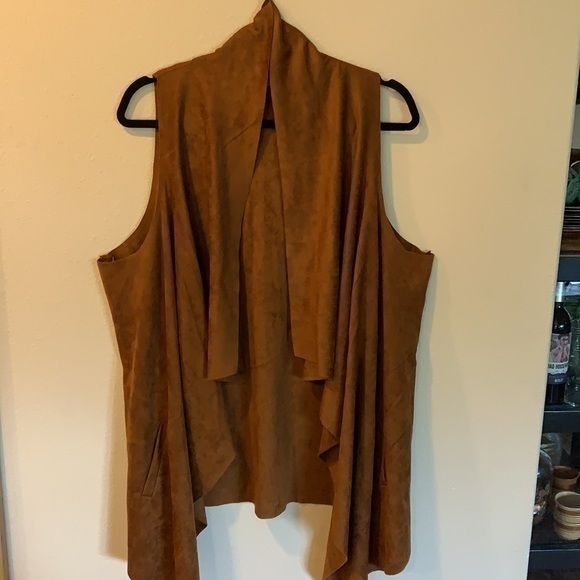 Shacket sleeveless Lagenlook Western Boho Draped Vest Beautiful 2XL Vest - Picture 1 of 8